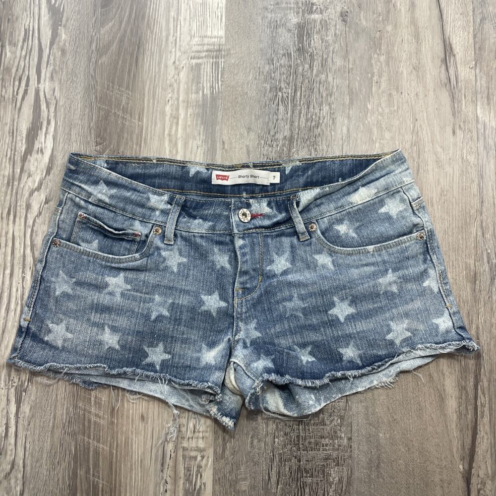 Levis Jean Shorts Shorty Short Low Rise Star American Juniors Size 7